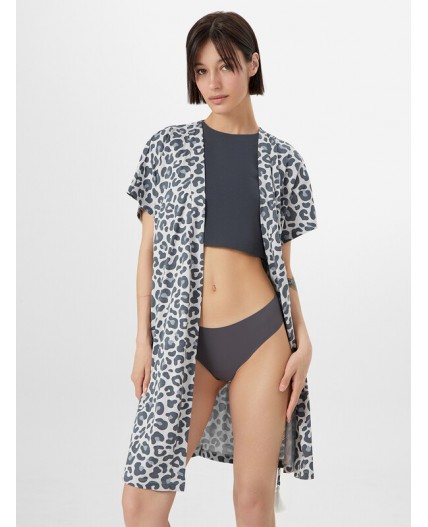 Пеньюар серый леопард