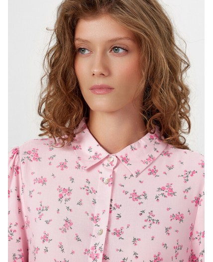 Платье мелкий цветочек на розовом