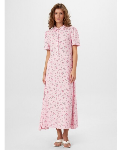Платье мелкий цветочек на розовом
