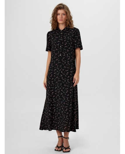 Платье цветы на черном