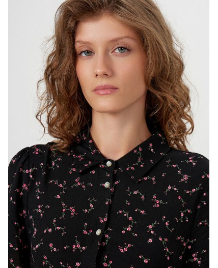 Платье цветы на черном