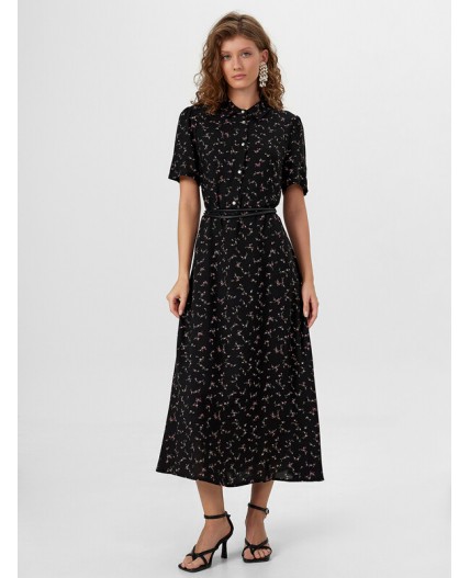 Платье цветы на черном