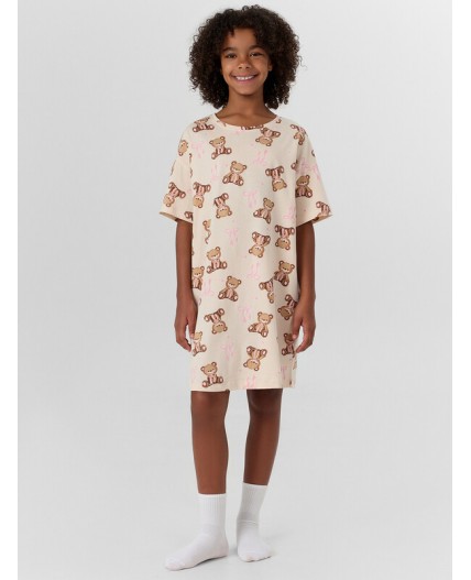 Сорочка мишки на пудровом