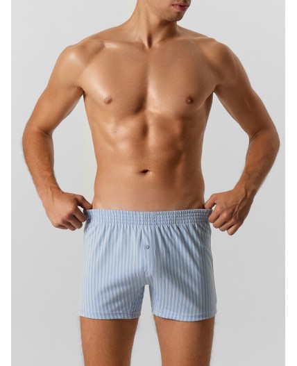 Трусы полоска на пыльно -голубом +полоска на неви
