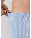 Трусы полоска на пыльно -голубом +полоска на неви