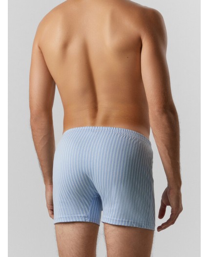Трусы полоска на пыльно -голубом +полоска на неви