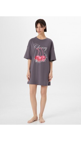 Туника серый дым +печать