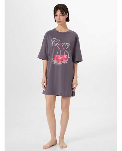 Туника серый дым +печать