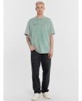 Футболка ACID WASH бирюзовый +печать