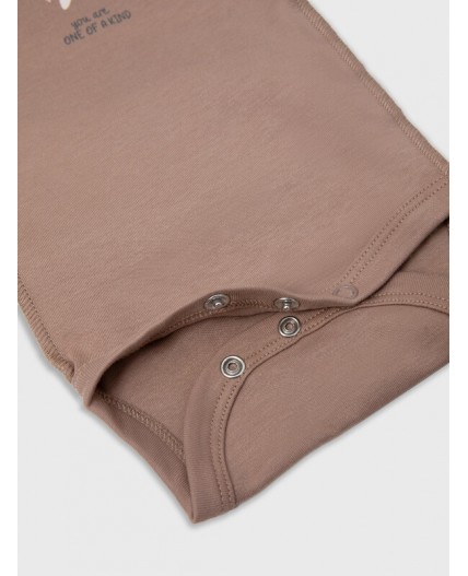 Боди имбирный +горошки на бирюзе +серый