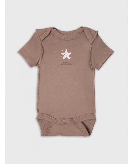 Боди имбирный +горошки на бирюзе +серый