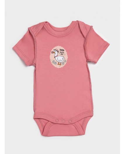Боди уточки на св.розовом +розовый +зеленый