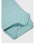 Боди имбирный +горошки на бирюзе +серый