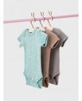 Боди имбирный +горошки на бирюзе +серый