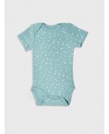 Боди имбирный +горошки на бирюзе +серый