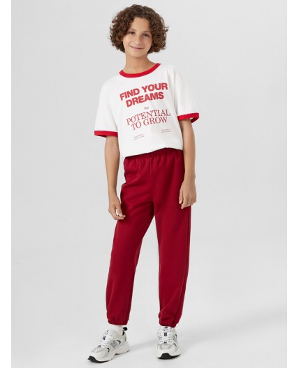 Брюки гранатовый красный