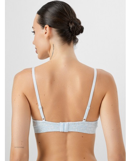 Бюстгальтер цветочки на голубом