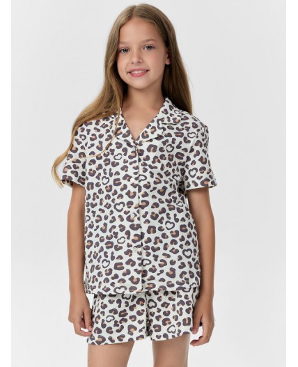 Комплект леопардовые сердечки на молоке