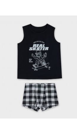 Комплект черный +ч/б клетка