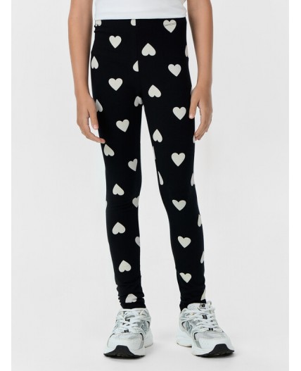 Легинсы сердечки на черном1