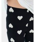 Легинсы сердечки на черном1