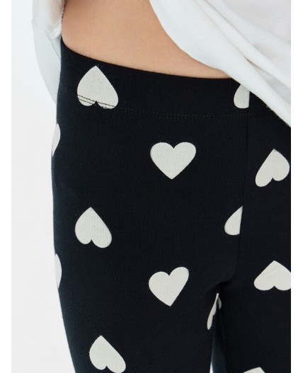 Легинсы сердечки на черном1