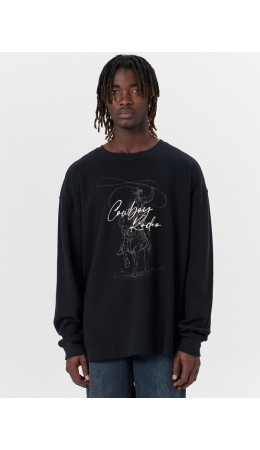 Лонгслив черный +печать
