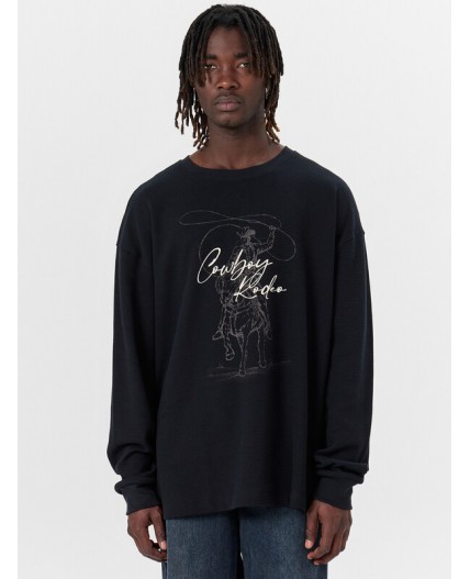 Лонгслив черный +печать