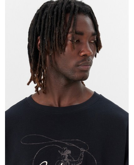 Лонгслив черный +печать