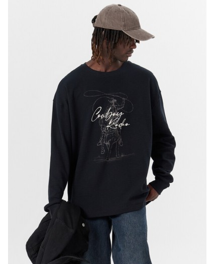 Лонгслив черный +печать