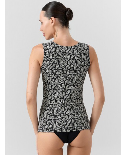 Майка листья на черном
