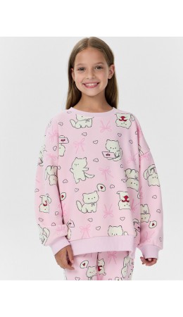 Свитшот котики на розовом