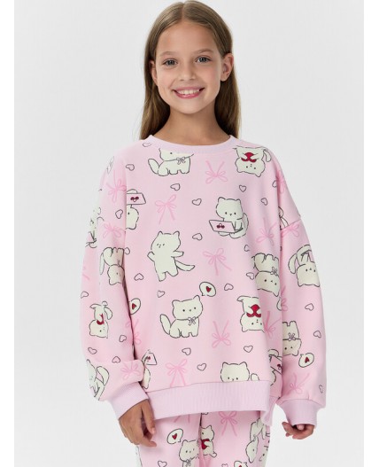 Свитшот котики на розовом