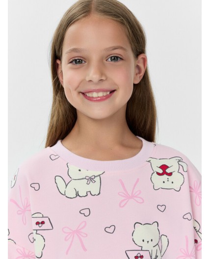 Свитшот котики на розовом