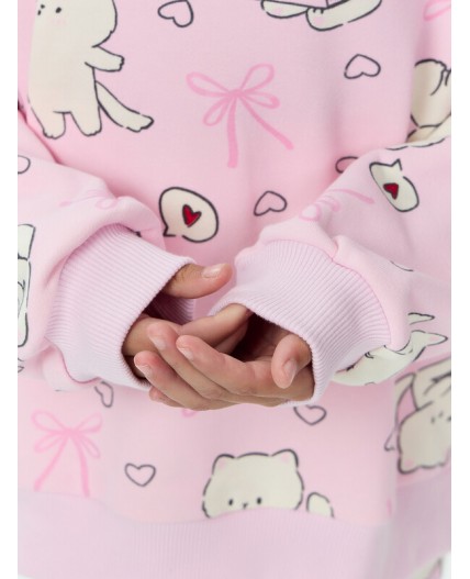 Свитшот котики на розовом