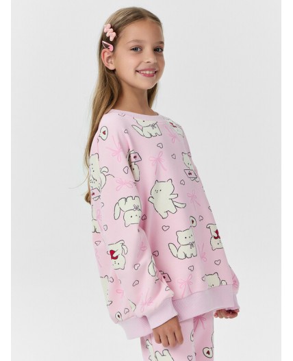 Свитшот котики на розовом