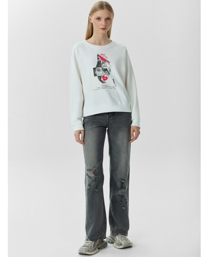 Свитшот белый +печать