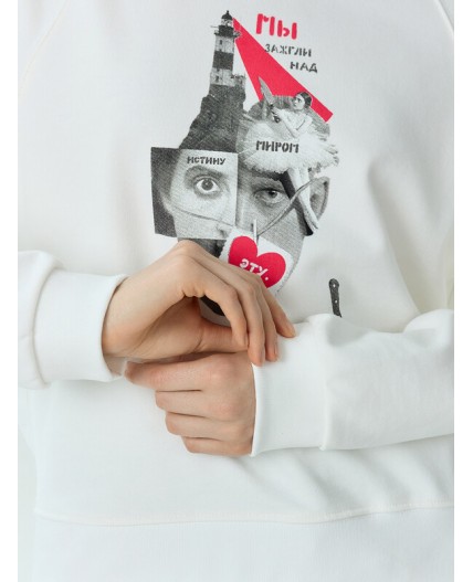 Свитшот белый +печать