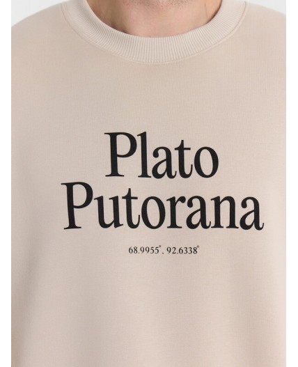 Свитшот белый песок +печать1