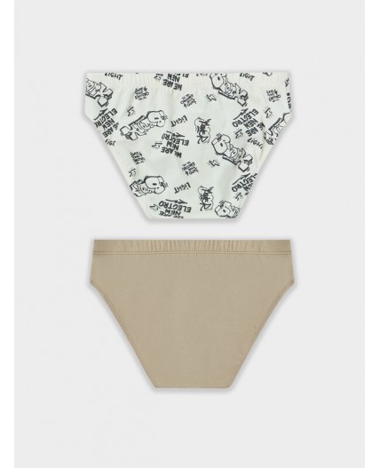 Трусы бежевый +граффити на молочном