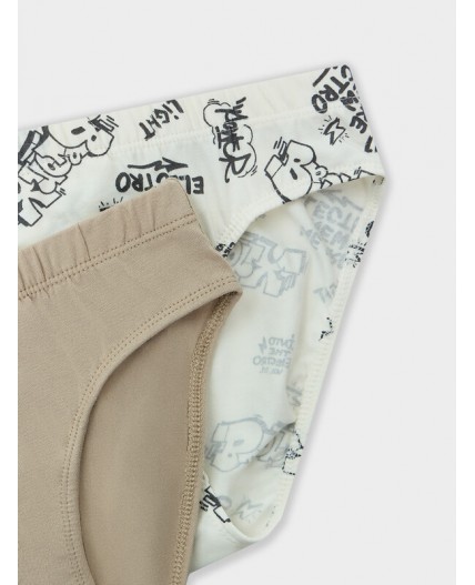 Трусы бежевый +граффити на молочном