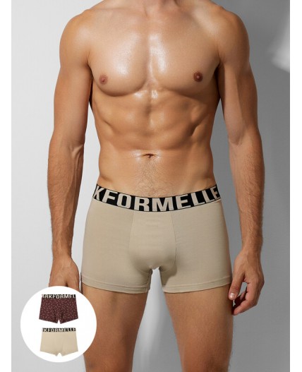 Трусы бежевый +мечи на коричневом