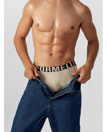 Трусы бежевый +мечи на коричневом