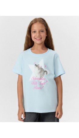 Футболка голубое небо +печать1