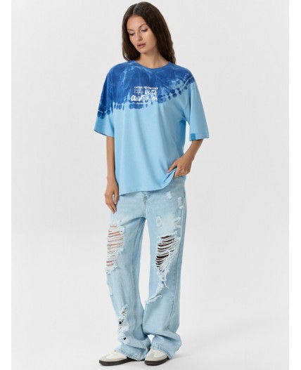 Футболка голубой тай-дай