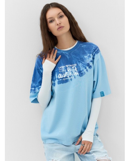 Футболка голубой тай-дай