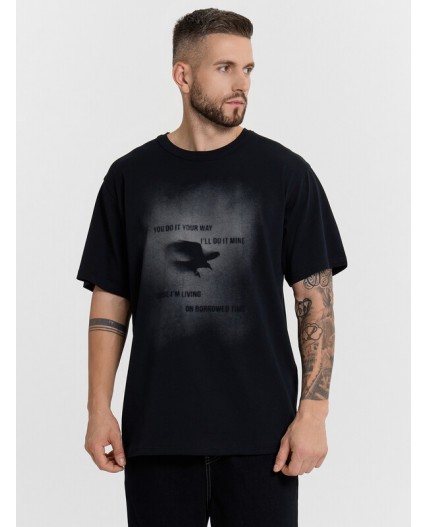 Футболка черный +печать2