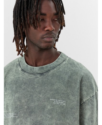 Футболка ACID WASH серый +печать