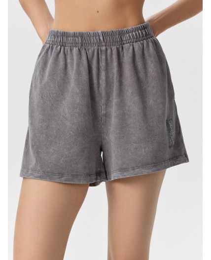 Шорты серый acid wash