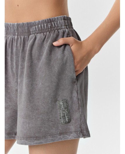 Шорты серый acid wash